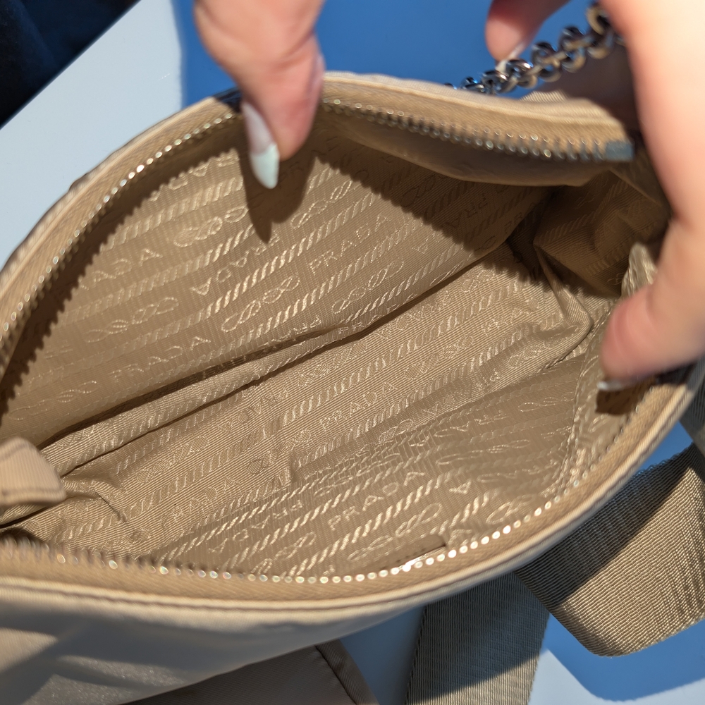 Prada Tan Shoulder Bag with Chain Strap - Picture 15 of 16